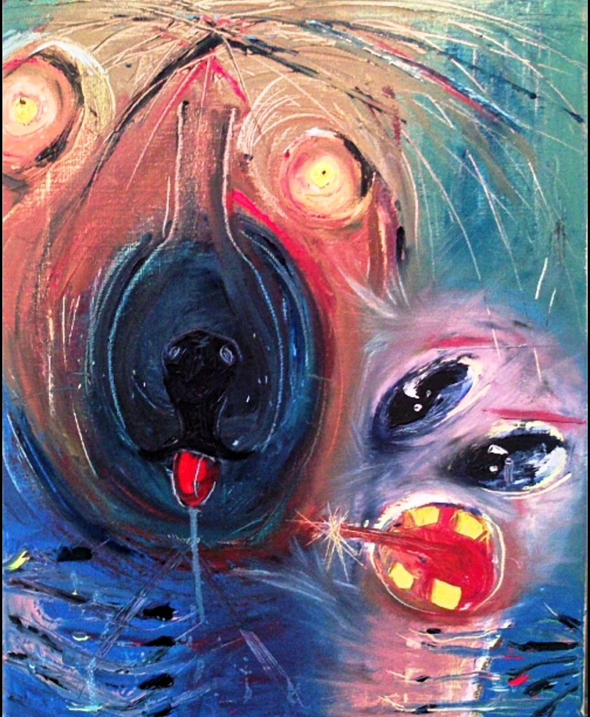 Girls in S Train – Oil on canvas